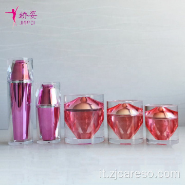 Vaso di plastica per imballaggio cosmetico in acrilico elegante di nuovo design